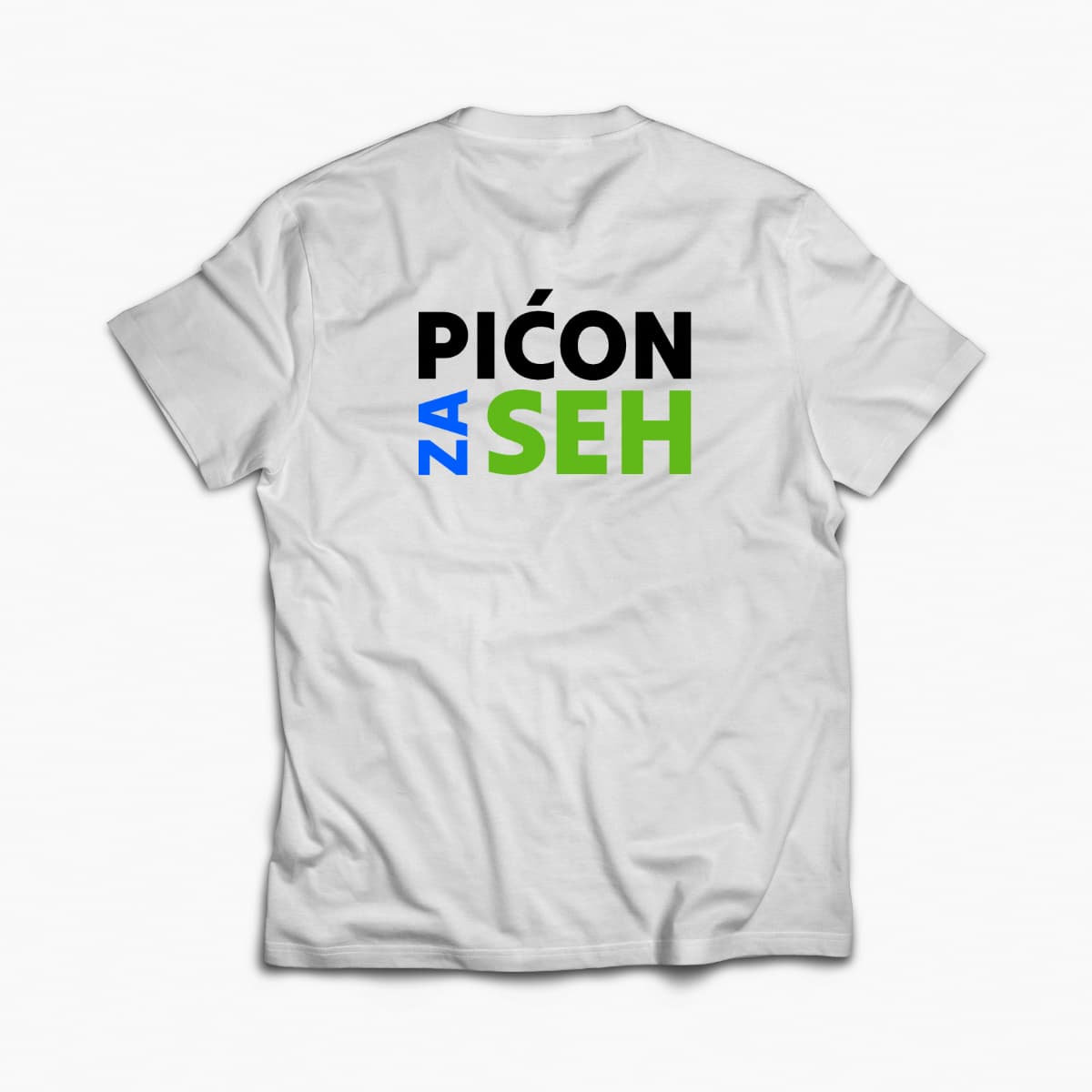 pićon za seh majica kratkih rukava bijele boje stražnja strana