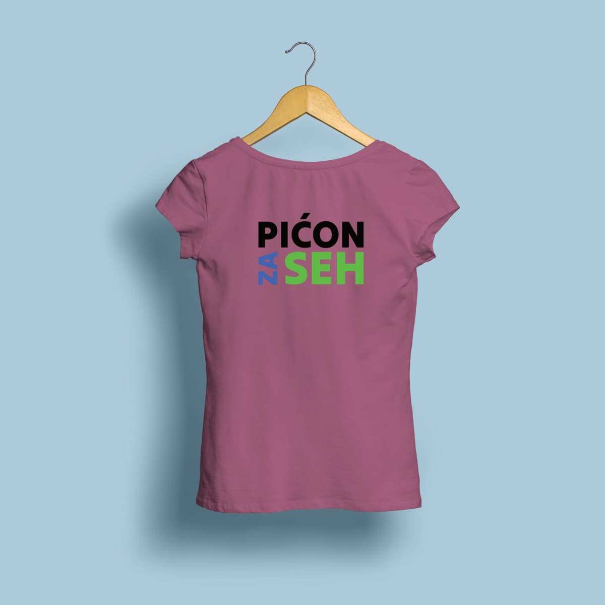 pićon za seh ženska majica kratkih rukava roze boje stražnja strana
